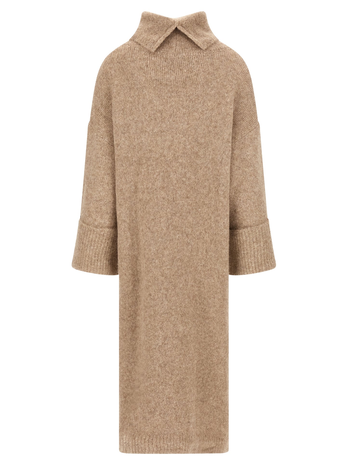 Entire Studios Beige Alpaca Leather Midi Dress
