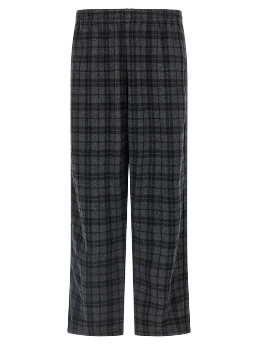 Casual Pants by WILLY CHAVARRIA for men in nylon satin wool gray & print features an refined tailoring silhouette, showcasing a premium with a and long cut for a refined tailoring look.