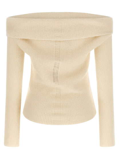 Rick Owens White Wool Cardigan