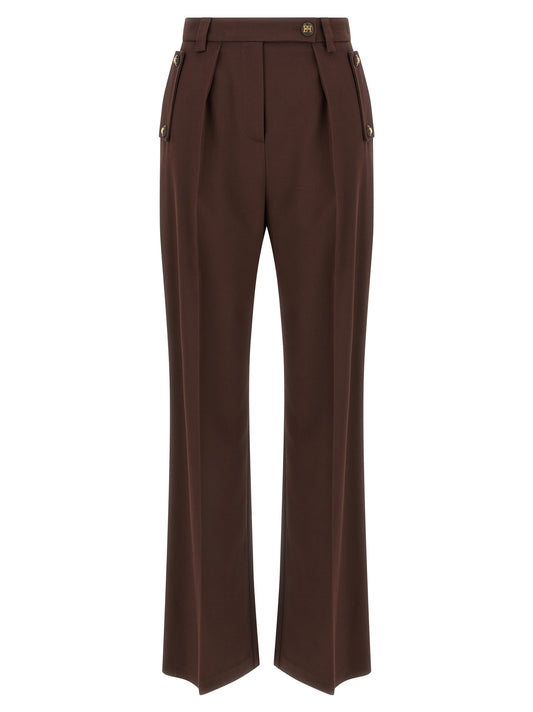 Elisabetta Franchi Brown Polyester Casual Pants