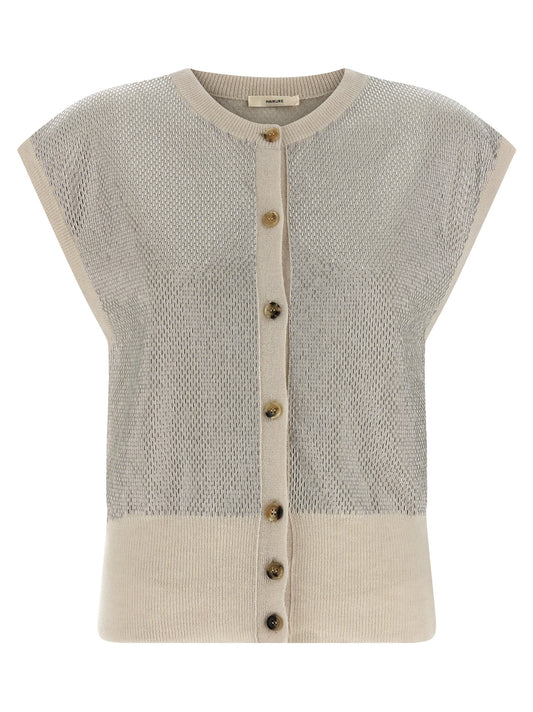 Haikure Beige Virgin Wool Sleeveless Jacket
