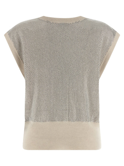 Haikure Beige Virgin Wool Sleeveless Jacket