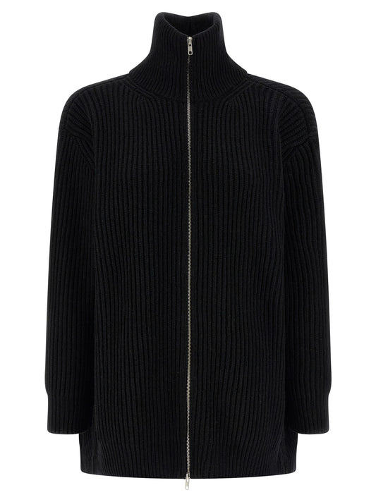 Dress by MM6 Maison Margiela for women in polyamide viscose wool black, white & signature features an magnificent silhouette, artfully detailed with a magnificent high-neck neckline and long-sleeve that flows into an magnificent short mini.