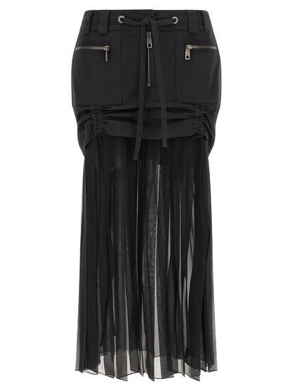 Dolce & Gabbana Black Silk Midi Skirt