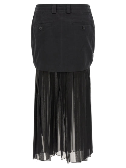 Dolce & Gabbana Black Silk Midi Skirt