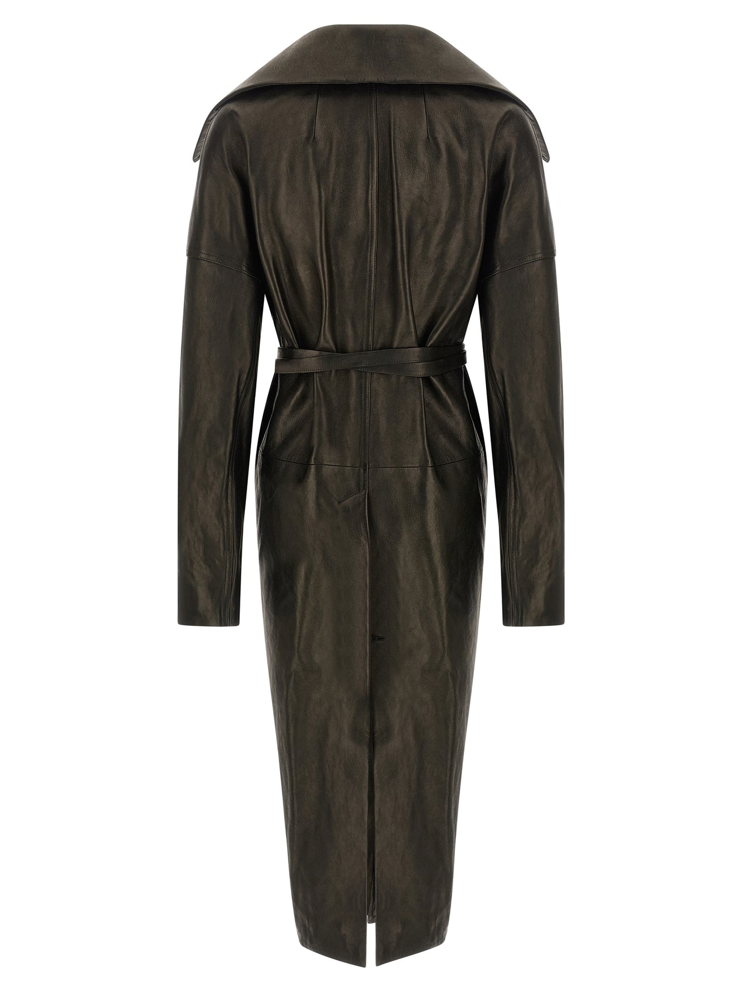 Rick Owens Black Lamb Leather Coat