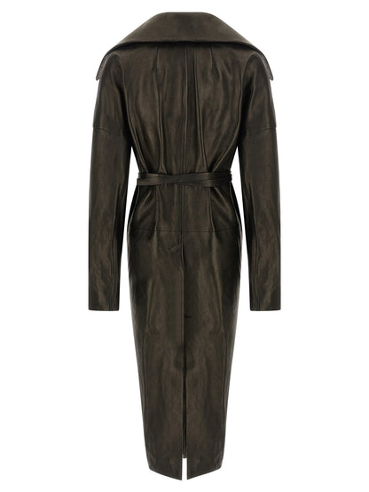 Rick Owens Black Lamb Leather Coat
