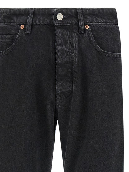 MM6 Maison Margiela Black Cotton Tapered Jeans