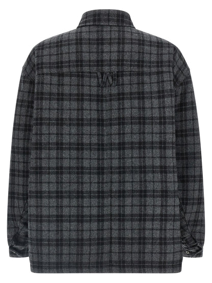 WILLY CHAVARRIA Gray Wool Full-Length Jacket