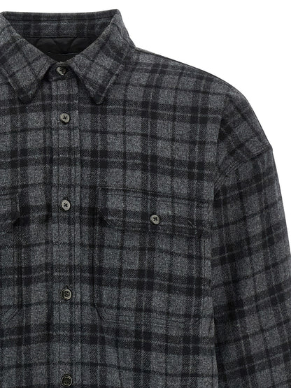 WILLY CHAVARRIA Gray Wool Full-Length Jacket