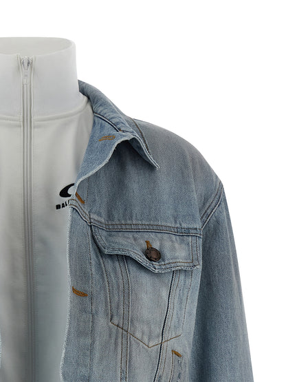 Balenciaga Blue Cotton Denim Jacket