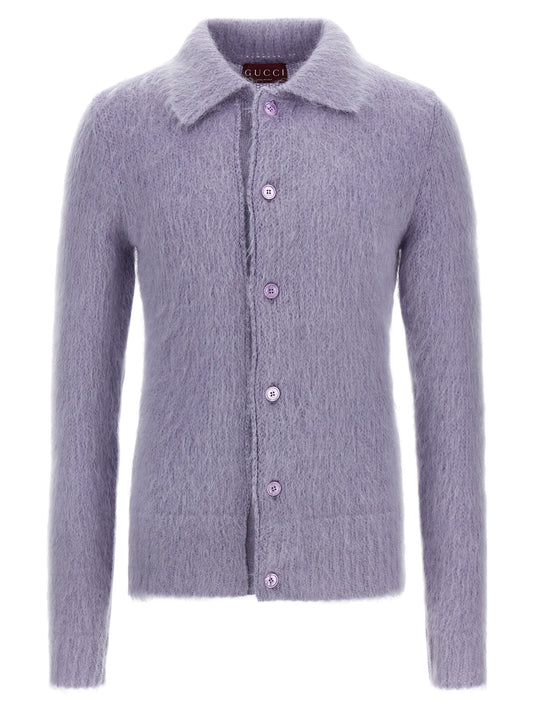 Gucci Purple Wool Cardigan