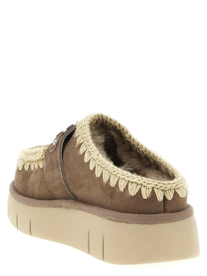 Mou Brown Lambskin Clogs