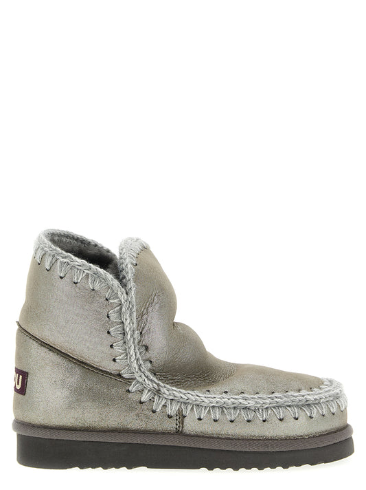 Ankle Boots by Mou for women in lambskin leather fur & plush silver showcases a impeccable silhouette as Women's Lambskin Leather Fur & Plush Ankle Boots, artfully defined by a impeccable and a impeccable .