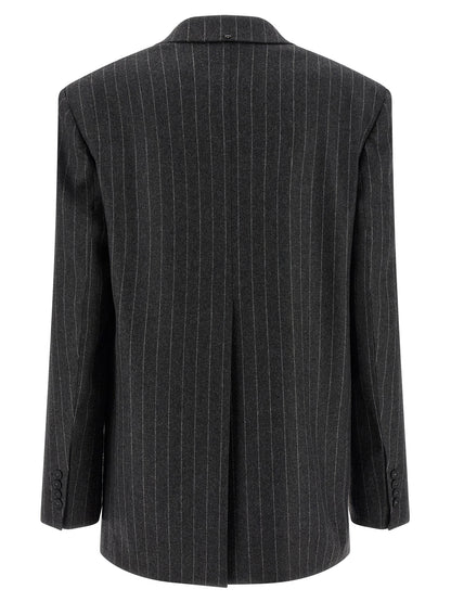 Sportmax Gray Virgin Wool Blazer