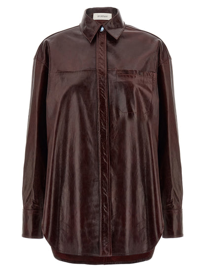 Sportmax Bordeaux Lamb Leather Blouse