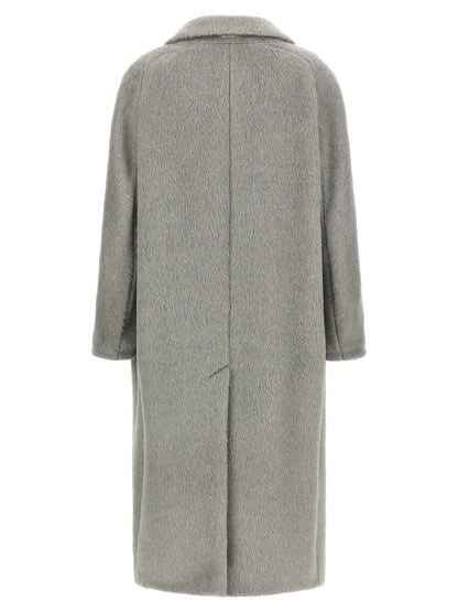 'S Max Mara Gray Alpaca Leather Coat