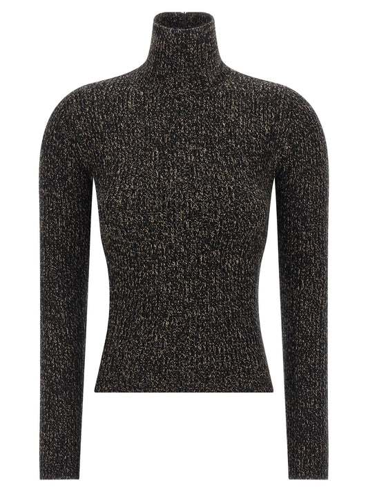 Cardigan by Max Mara for women in polyamide & cashmere black & patterned features an crisp silhouette, showcasing a sophisticated turtle high-neck neckline and detail for a truly crisp finish.
