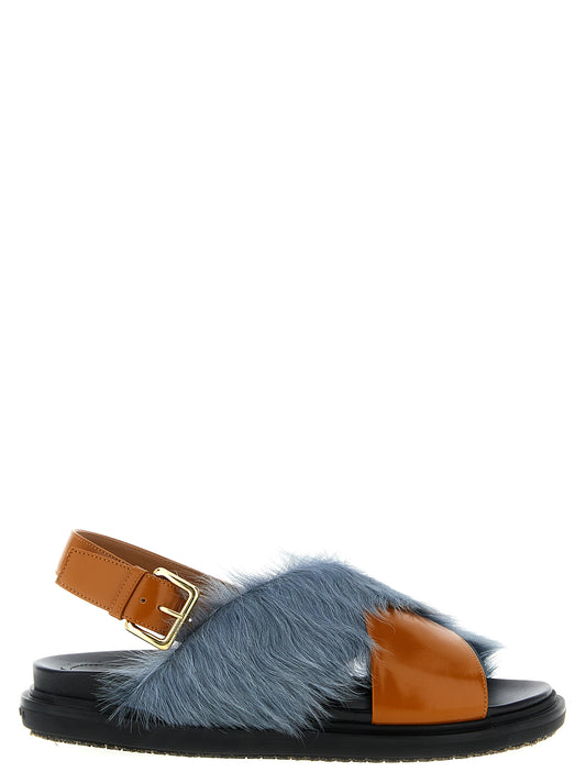 Marni Multicolor Lamb Leather Flat Sandals