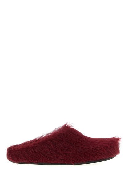 Marni Bordeaux Calfskin Clogs