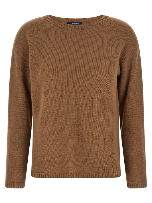 Cardigan by S Max Mara for women in cashmere & polyamide brown features an crisp silhouette, showcasing a sophisticated round neckline and detail for a truly crisp finish.