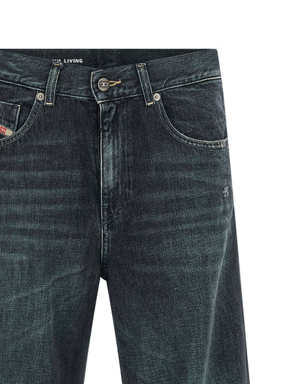 Diesel Blue Cotton Flared Jeans