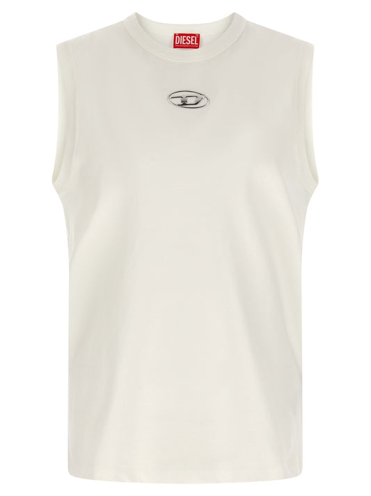 T-Shirt by Diesel for men in cotton white features an on trend silhouette, perfectly showcasing a on trend sleeveless and for an elevated aesthetic.