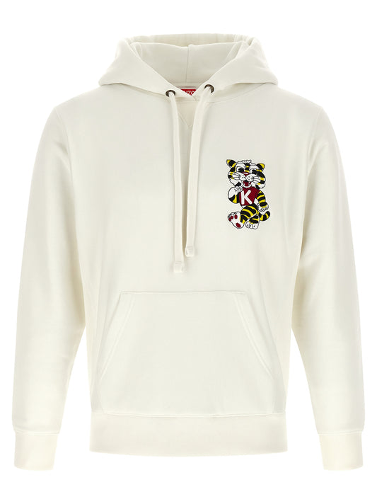 Sweatshirt Hoodie by Kenzo for women in cotton white showcases a city-ready silhouette, artfully detailed with a signature hooded neckline and for a city-ready finish.