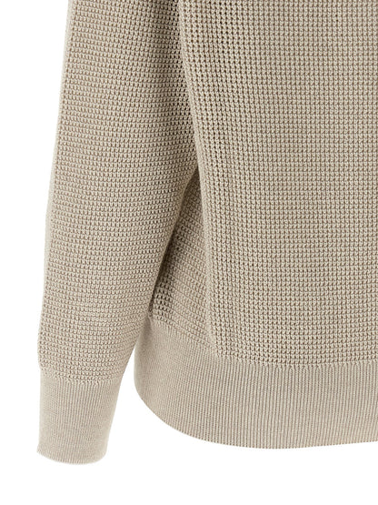 Brunello Cucinelli Beige Cotton Cardigan