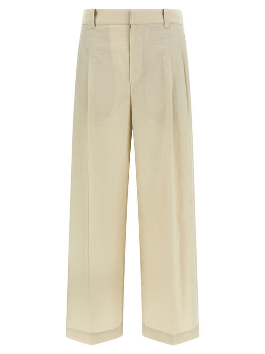 Brunello Cucinelli White Cotton Dress Pants