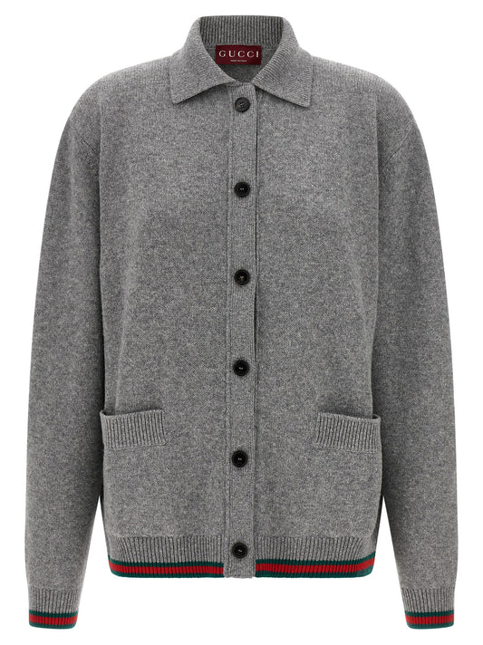 Gucci Gray Wool Cardigan