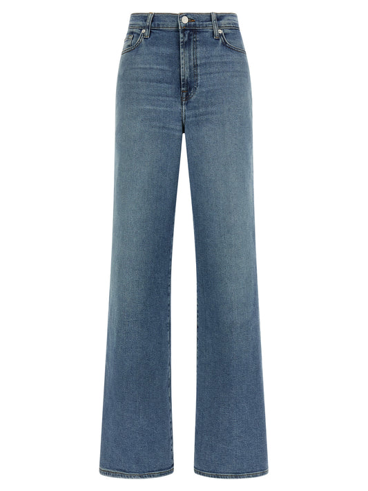 7 For All Mankind Blue Cotton Straight-Leg Jeans