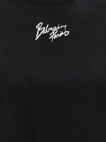 Balmain Black Cotton T-Shirt