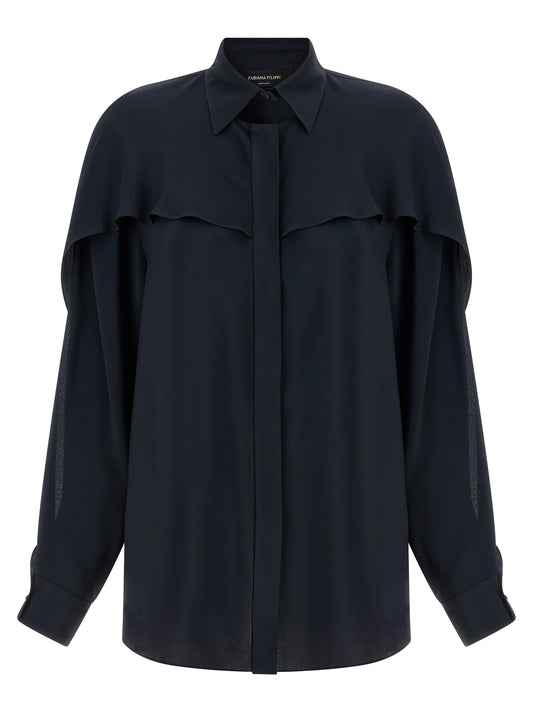 Fabiana Filippi Blue Acetate Blouse