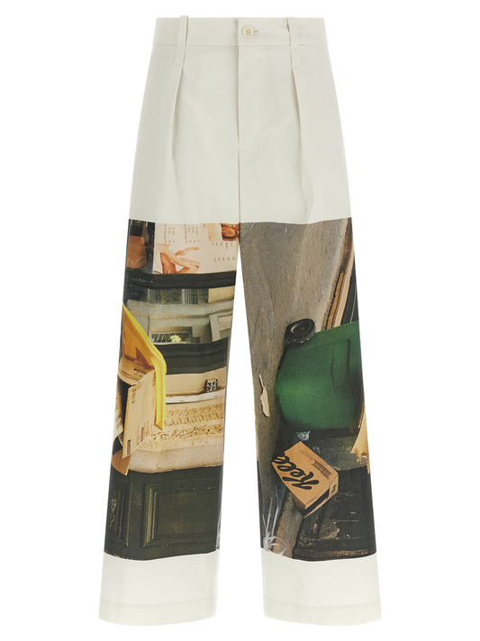 Casual Pants by Issey Miyake for women in polyamide polyurethane & cotton white & print features an refined tailoring silhouette, showcasing a premium wide with a and long cut for a refined tailoring look.