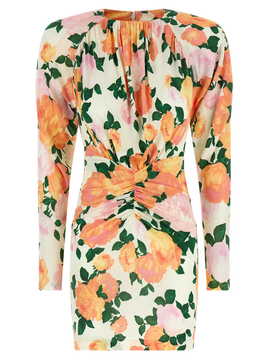 Dress by Stella McCartney for women in viscose multicolor, pink, floral & print showcases a striking silhouette, elegantly detailed with a , refined , and a striking short mini for a striking finish.