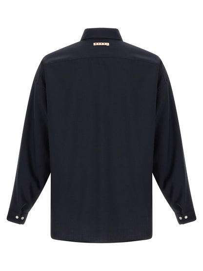 Marni Blue Virgin Wool Blouse