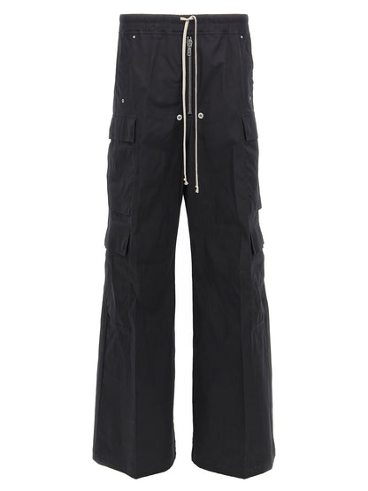 Rick Owens Black Cotton Cargo Pants