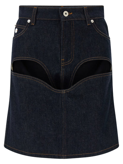 Jean Paul Gaultier Blue Cotton Long Skirt