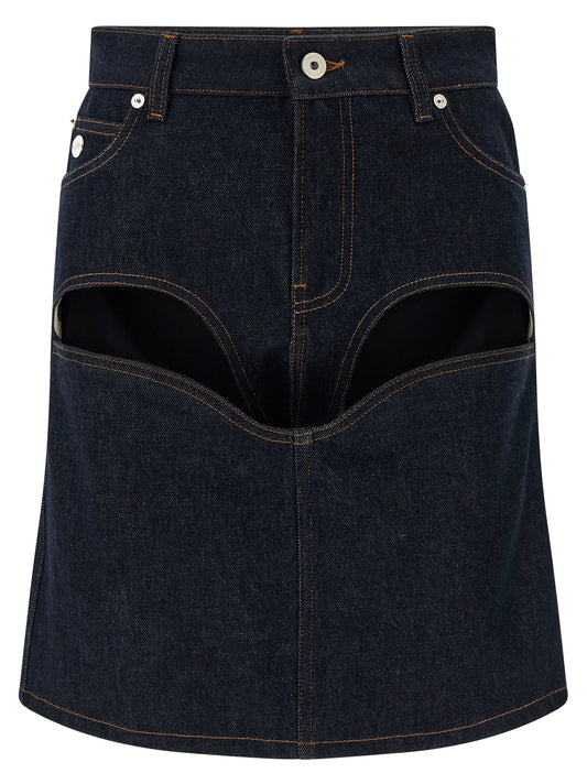 Jean Paul Gaultier Blue Cotton Long Skirt
