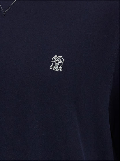 T-Shirt by Brunello Cucinelli for men in cotton blue & signature features an on trend silhouette, perfectly showcasing a on trend and for an elevated aesthetic.