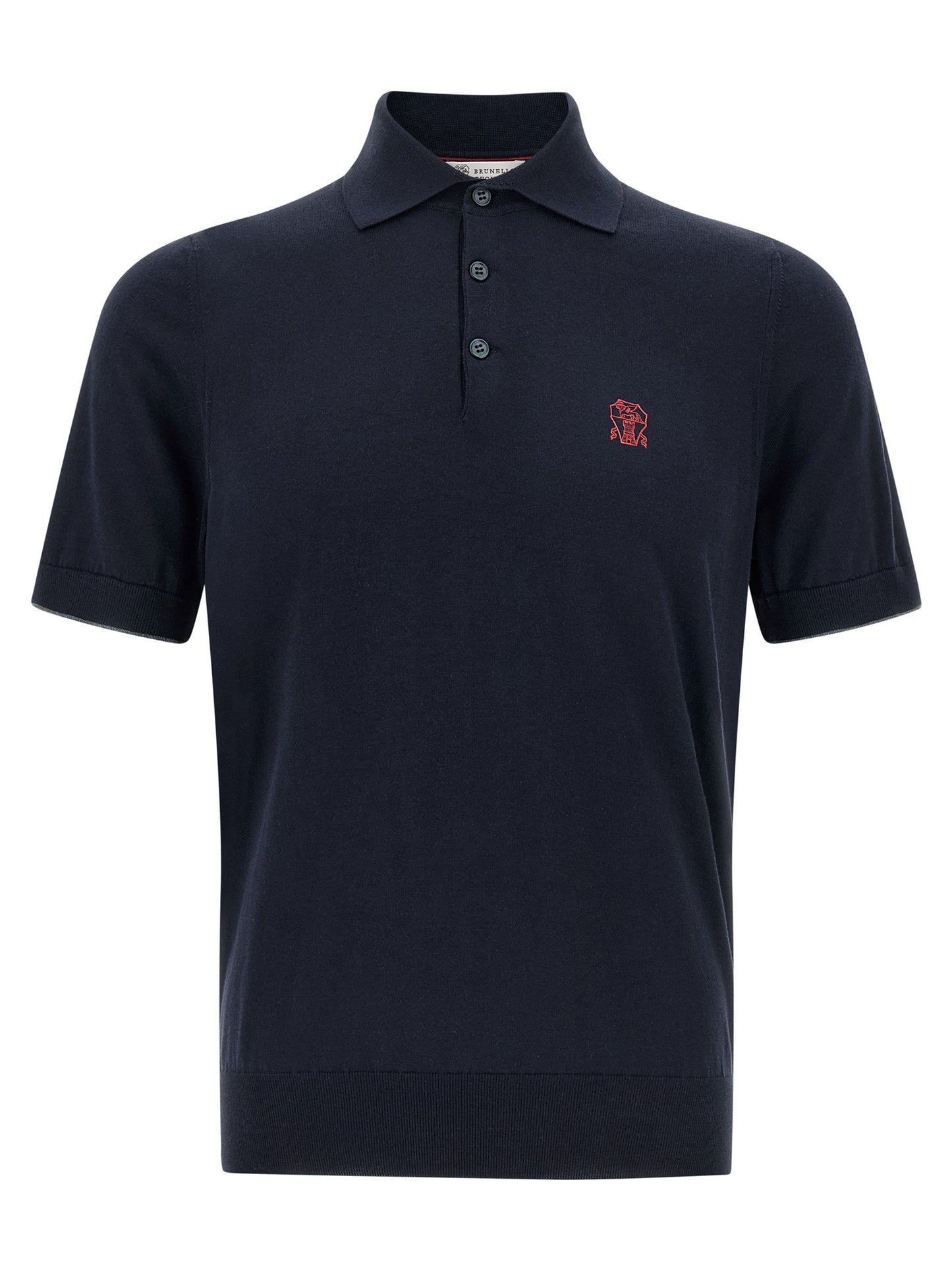 Brunello Cucinelli Blue Cotton Polo Shirt