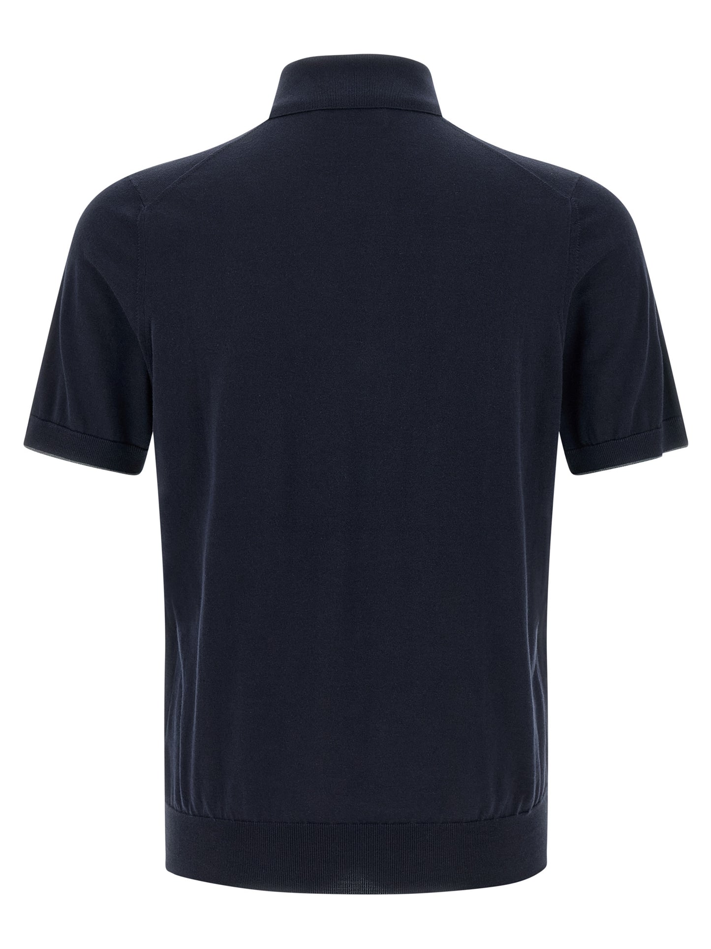 Brunello Cucinelli Blue Cotton Polo Shirt