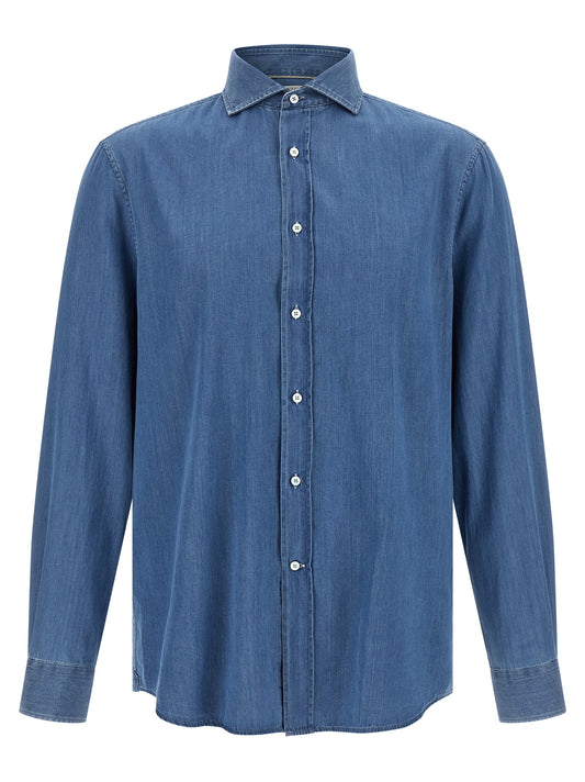 Brunello Cucinelli Blue Cotton Blouse