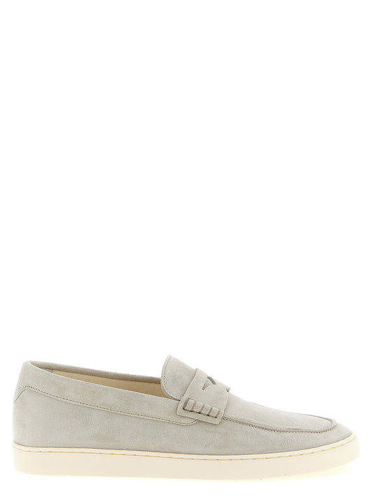 Loafer Slip-On Shoes by Brunello Cucinelli for men in latex & suede calfskin leather gray & natural features an dynamic silhouette from the Men's Latex & Suede Calfskin Leather Loafer Slip-On Shoes collection, defined by a dynamic and for a dynamic look.