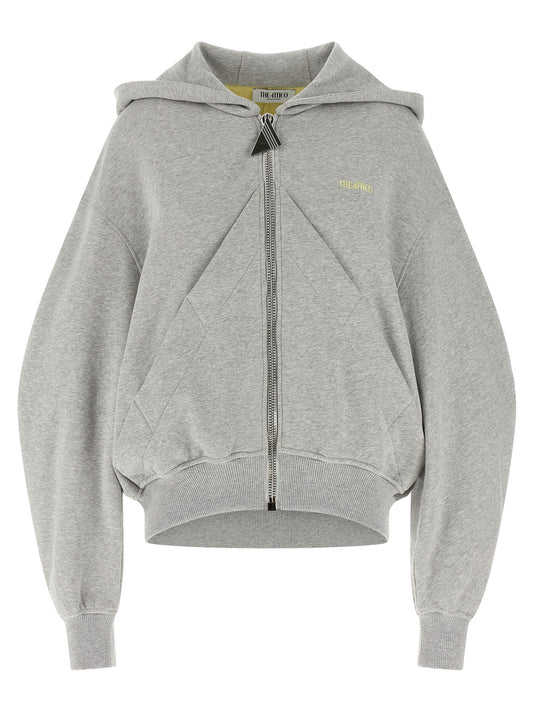 Sweatshirt Hoodie by The Attico for women in cotton gray features an luminous silhouette, showcasing a sophisticated hooded neckline and for a truly luminous look.