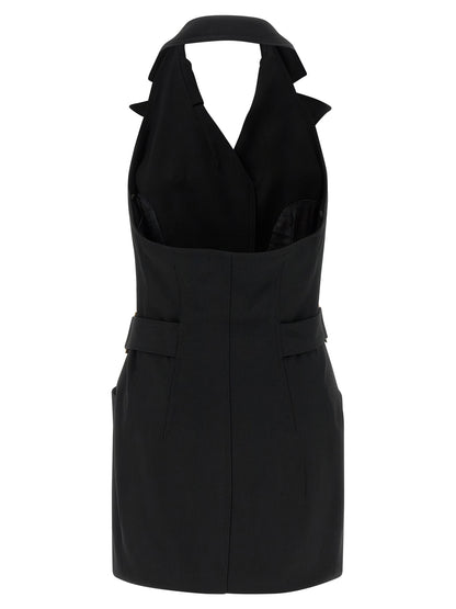 Elisabetta Franchi Black Viscose Short Dress
