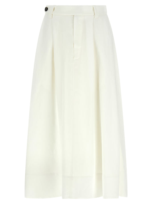 Brunello Cucinelli White Viscose Midi Skirt