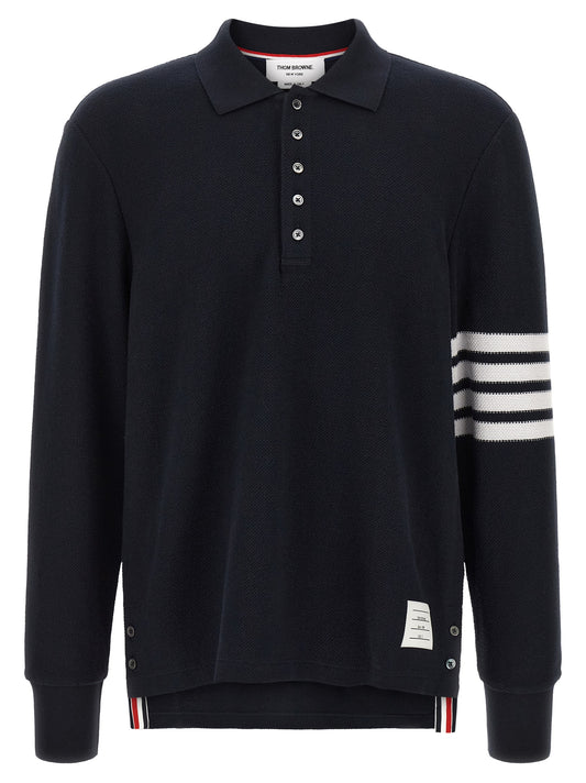 Thom Browne Blue Cotton Polo Shirt