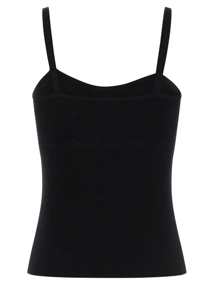 Max Mara Black Virgin Wool Tank Tops